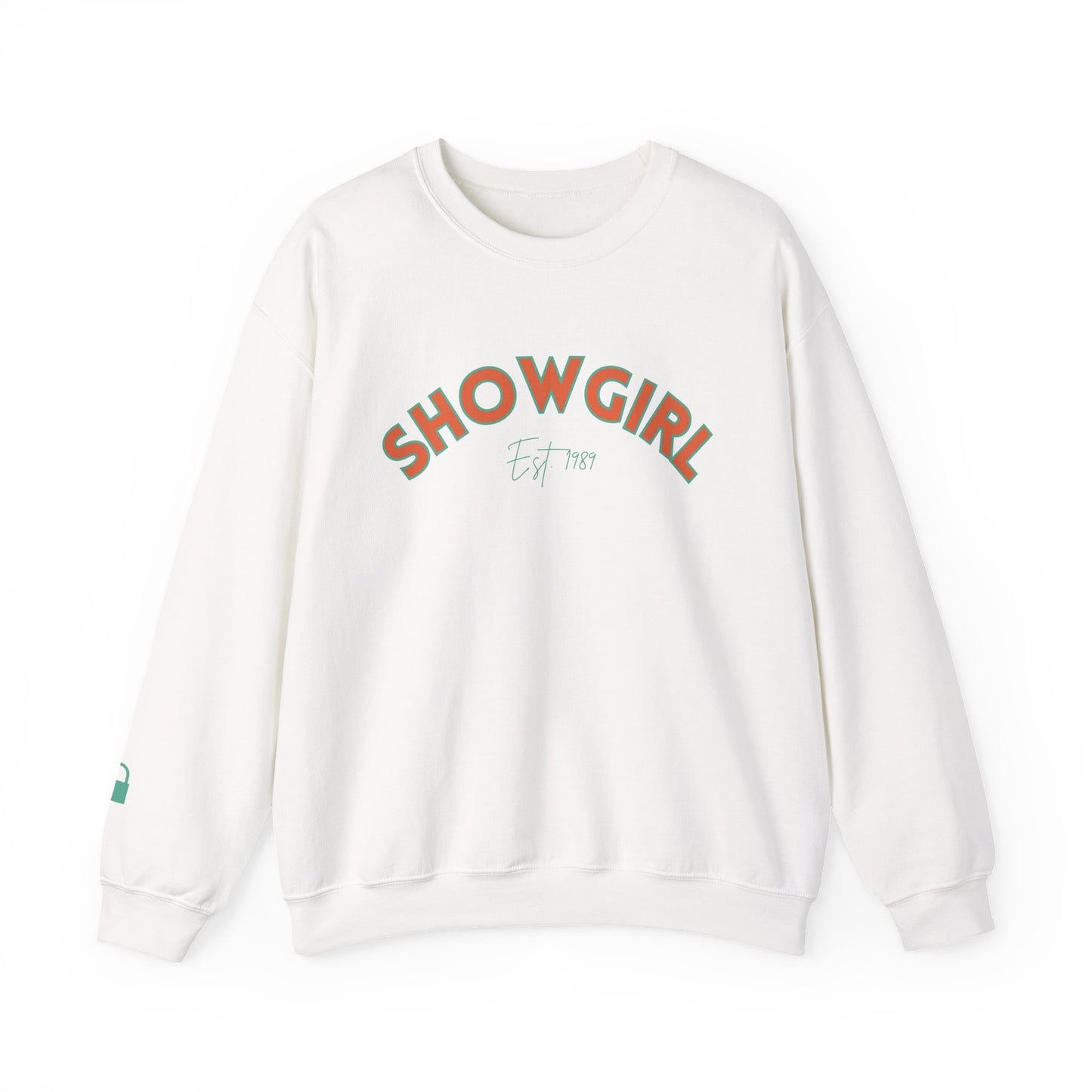 Showgirl Green on Orange Crewneck