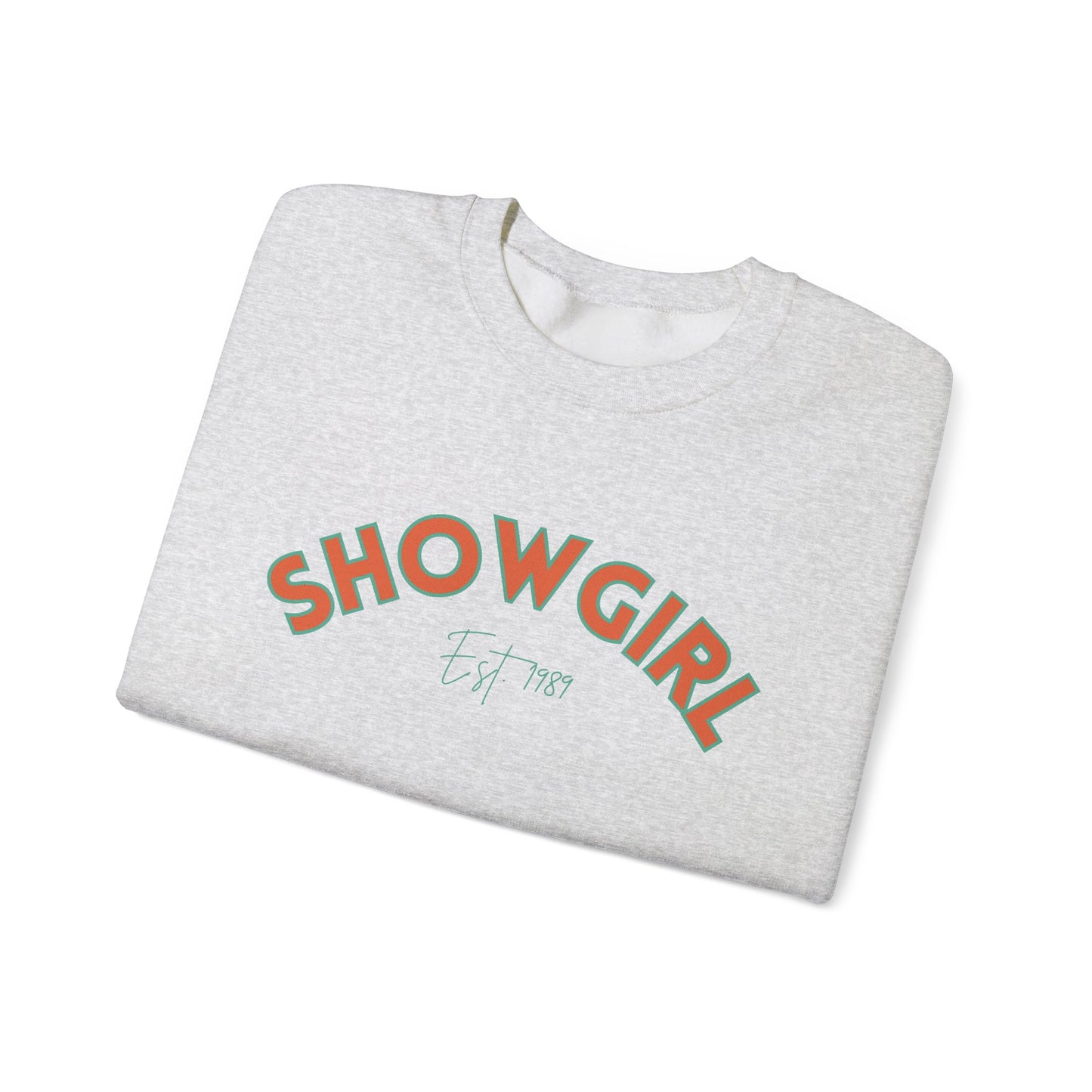 Showgirl Green on Orange Crewneck