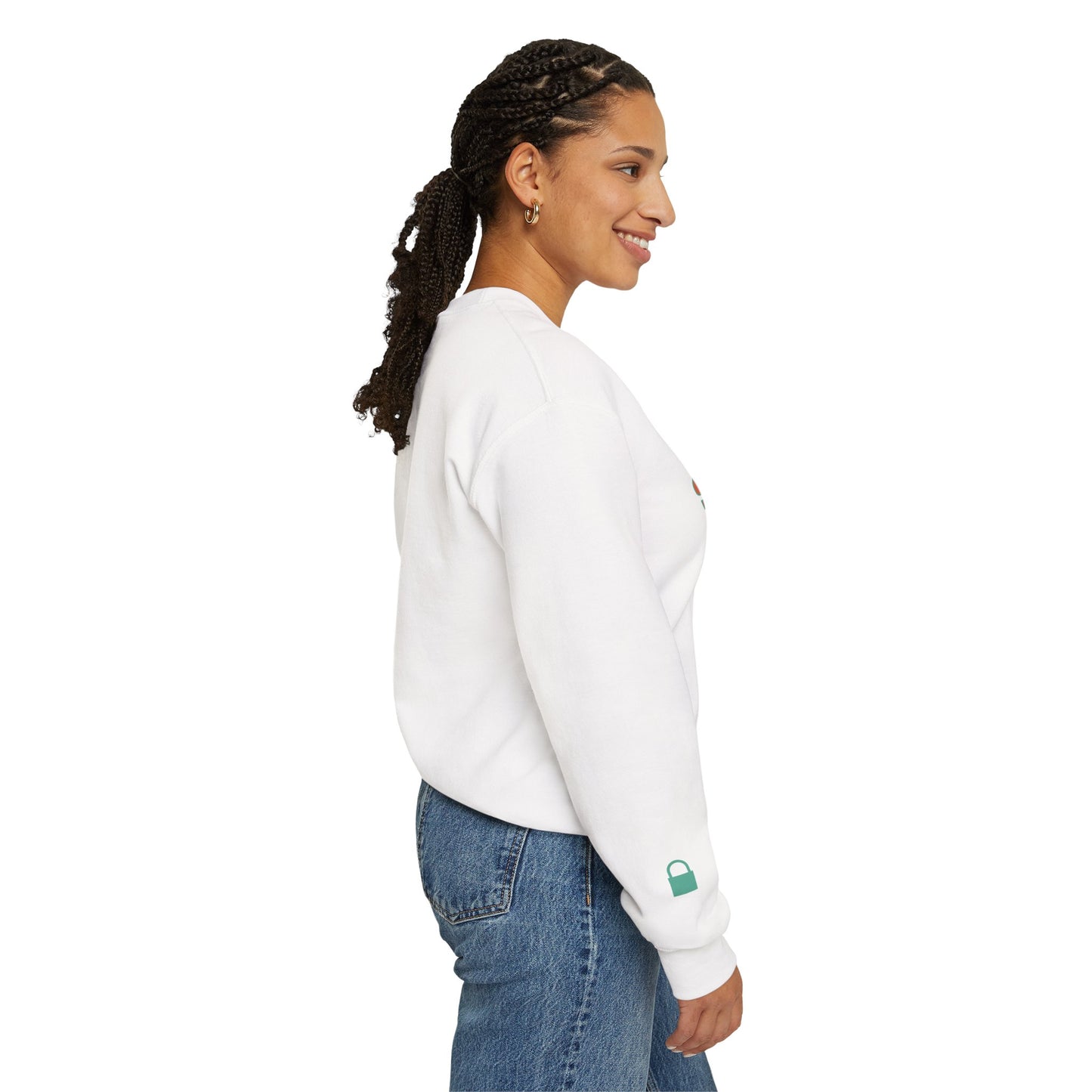 Showgirl Green on Orange Crewneck