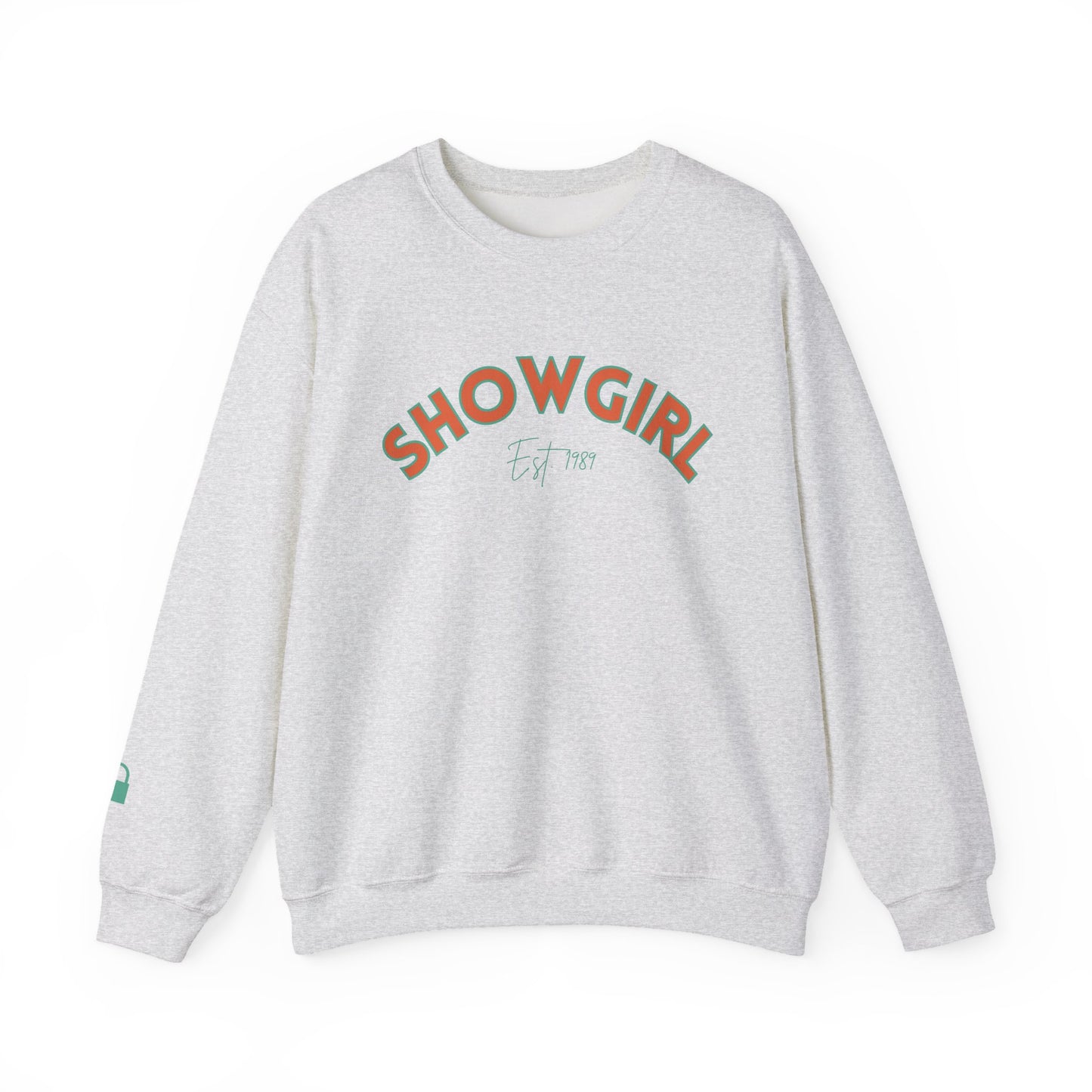Showgirl Green on Orange Crewneck